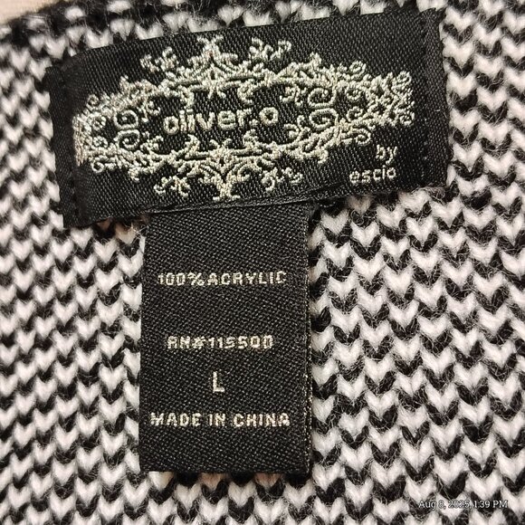 Anthropologies Oliver O Open Front Cardigan Womens Large Plaid Checkered Striped - Picture 6 of 7